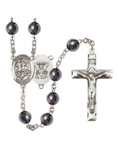 Saint George/Navy R6003-8040--6 8mm Rosary