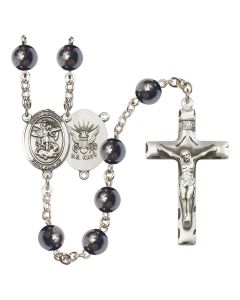 Saint Michael the Archangel/Navy R6003-8076--6 8mm Rosary