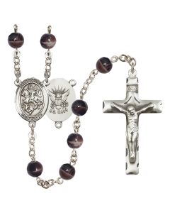 Saint George/Navy R6004-8040--6 7mm Rosary