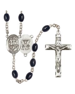 Saint George/Navy R6006-8040--6 8x6mm Rosary