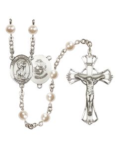 Saint Christopher/Marines R6011-8022--4 6mm Rosary