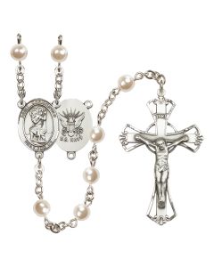 Saint Christopher/Navy R6011-8022--6 6mm Rosary