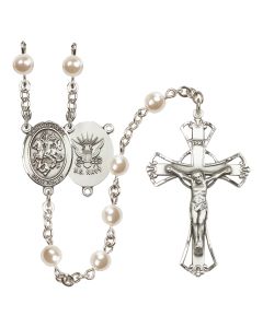 Saint George/Navy R6011-8040--6 6mm Rosary