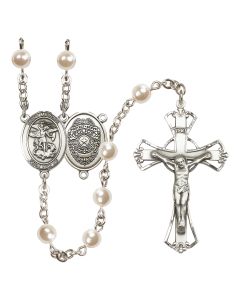 Saint Michael the Archangel/Poiceman R6011-8076--13 6mm Rosary