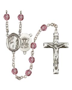 Saint Brendan the Navigator / Navy R6013-8018--6 6mm Rosary Available in 12 colors