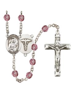 Saint Camillus of Lellis / Nurse R6013-8019--9 6mm Rosary Available in 12 colors