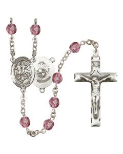 Saint George / Marines R6013-8040--4 6mm Rosary Available in 12 colors