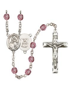 Saint Joan of Arc / Navy R6013-8053--6 6mm Rosary Available in 12 colors