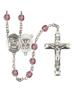 Saint Michael / Navy R6013-8076--6 6mm Rosary Available in 12 colors