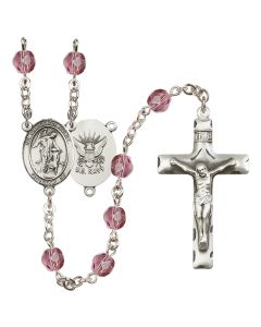 Guardian Angel / Navy R6013-8118--6 6mm Rosary Available in 12 colors