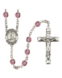 Saint Sebastian/Skiing R6013-8169 6mm Rosary Available in 12 colors