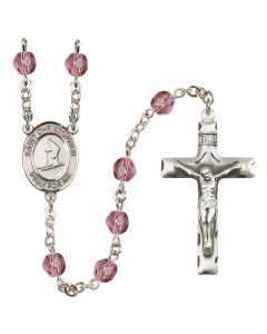 Saint Christopher / Skiing R6013-8193 6mm Rosary Available in 12 colors