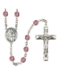 Guardian Angel w/Children R6013-8439 6mm Rosary Available in 12 colors