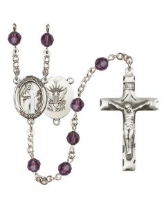 Saint Brendan the Navigator/Navy R9400-8018--6 6mm Rosary Available in 12 colors