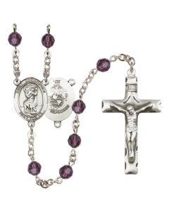 Saint Christopher / Marines R9400-8022--4 6mm Rosary Available in 12 colors