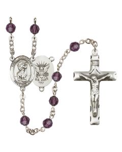 Saint Christopher / Navy R9400-8022--6 6mm Rosary Available in 12 colors
