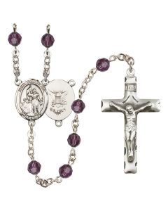 Saint Joan of Arc / Navy R9400-8053--6 6mm Rosary Available in 12 colors