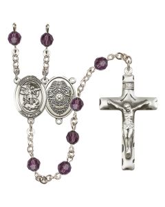Saint Michael the Archangel/Policeman R9400-8076--13 6mm Rosary Available in 12 colors