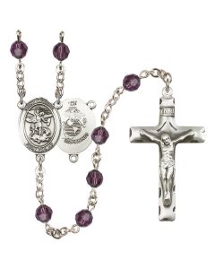 Saint Michael / Marines R9400-8076--4 6mm Rosary Available in 12 colors