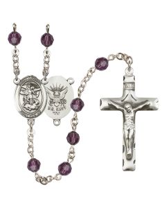Saint Michael / Navy R9400-8076--6 6mm Rosary Available in 12 colors