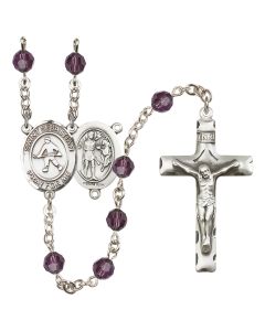 Saint Sebastian/Field Hockey R9400-8178 6mm Rosary Available in 12 colors