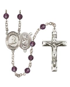 Saint Christopher / Skiing R9400-8193 6mm Rosary Available in 12 colors