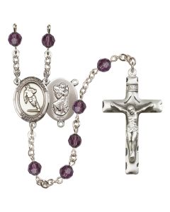 Saint Christopher / Rugby R9400-8194 6mm Rosary Available in 12 colors