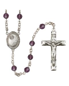 Footprints / Cross R9400-8237 6mm Rosary Available in 12 colors