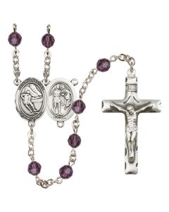 Saint Sebastian / Hockey R9400-8604 6mm Rosary Available in 12 colors