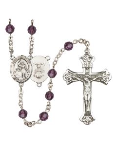 Saint Joan of Arc / Navy R9401-8053--6 6mm Rosary Available in 12 colors
