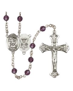 Saint Michael / Navy R9401-8076--6 6mm Rosary Available in 12 colors