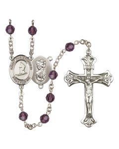 Saint Christopher / Skiing R9401-8193 6mm Rosary Available in 12 colors