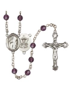 Saint Brendan the Navigator/Navy R9402-8018--6 6mm Rosary Available in 12 colors
