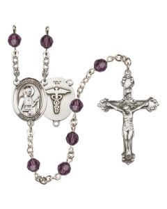 Saint Camillus of Lellis / Nurse R9402-8019--9 6mm Rosary Available in 12 colors
