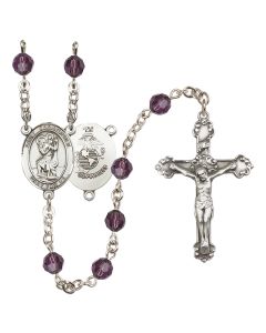Saint Christopher / Marines R9402-8022--4 6mm Rosary Available in 12 colors