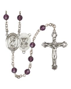 Saint Christopher / Navy R9402-8022--6 6mm Rosary Available in 12 colors