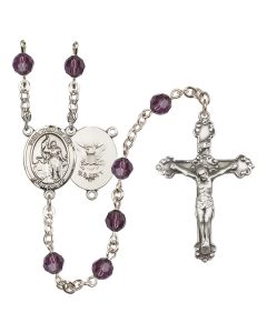 Saint Joan of Arc / Navy R9402-8053--6 6mm Rosary Available in 12 colors
