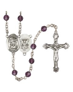 Saint Michael / Navy R9402-8076--6 6mm Rosary Available in 12 colors