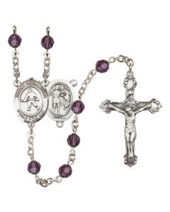 Saint Sebastian/Field Hockey R9402-8178 6mm Rosary Available in 12 colors