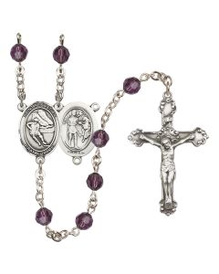 Saint Sebastian / Hockey R9402-8604 6mm Rosary Available in 12 colors