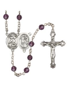 Saint Sebastian/Swimming R9402-8611 6mm Rosary Available in 12 colors