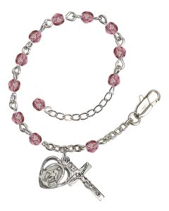 Miraculous Heart RB0034#1 4mm Rosary Bracelet Available in 15 colors