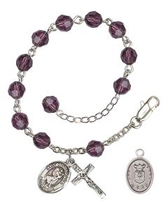 Saint Christopher / Air Force RB0866-9022--1 6mm Rosary Bracelet Available in 19 colors