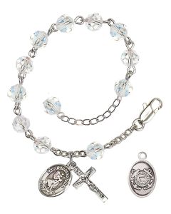 Saint Christopher / Coast Guard RB0866-9022--3 6mm Rosary Bracelet Available in 19 colors