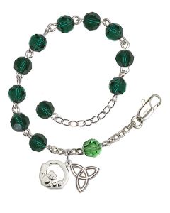 Claddagh RB0866#3 6mm Rosary Bracelet