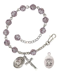 Saint Christopher / Navy RB0866-9022--6 6mm Rosary Bracelet Available in 19 colors