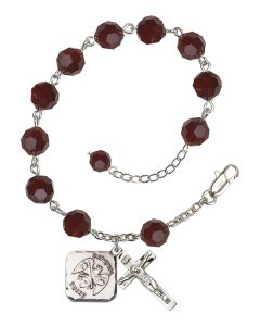 National Guard Diamond RB0870-1180--5 8mm Rosary Bracelet Available in 19 colors