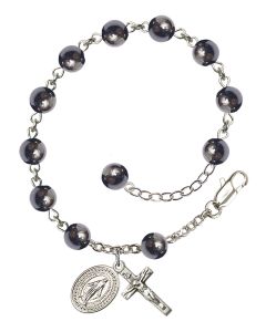 Madonna RB0936HE 6mm Rosary Bracelet Hematite