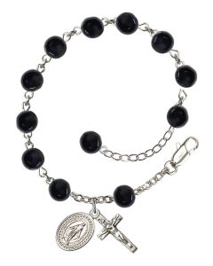 Madonna RB0936 6mm Rosary Bracelet Black Onyx