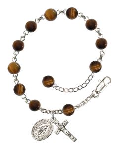 Miraculous RB093TE 6mm Rosary Bracelet Tiger Eye